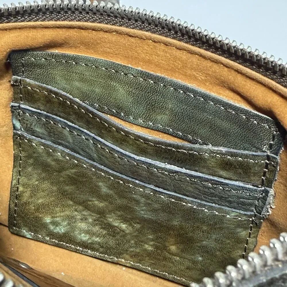Patricia Nash Tooled Leather Crossbody Mini Purse Turquoise SORBOLA Flower 7